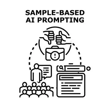 Sample based ai prompting method concept Illustrazione stock