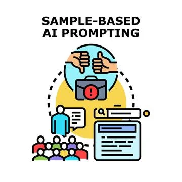 Sample based ai prompting method concept Illustrazione stock