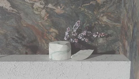 Sample of bathroom products on tiled backdrop for sample of perfumery and Stock Illustration