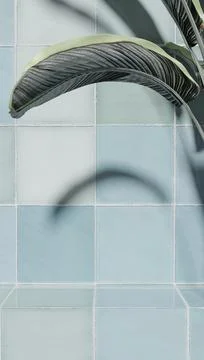 Sample of bathroom products on tiled backdrop for sample of perfumery and bat Stock Photos