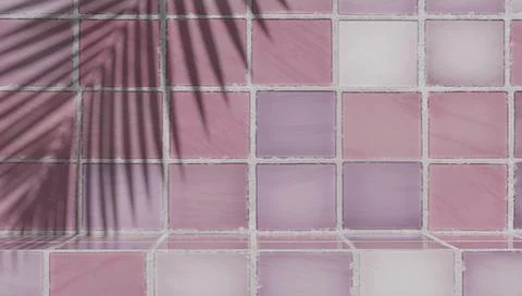 Sample of bathroom products on tiled backdrop for sample of perfumery and bat Stock Photos