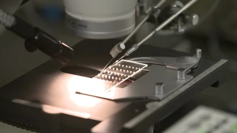 Sample being tested on equipment in lab Stock-Footage 93577237