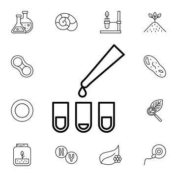 Sample, biology flat vector icon in biology pack Stock Illustration