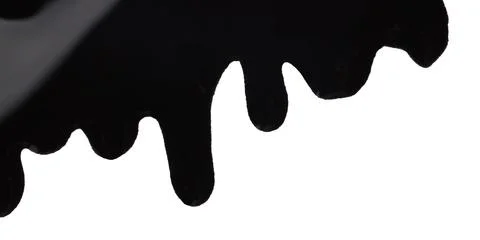 Sample of black printer ink isolated on white, top view Stock Photos