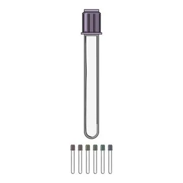 Sample blood test vial cartoon vector graphic Illustrazione stock