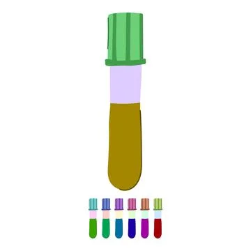 Sample blood test vial vector cartoon graphic イラスト素材
