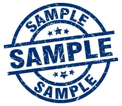 Sample blue round grunge stamp Stock Illustration