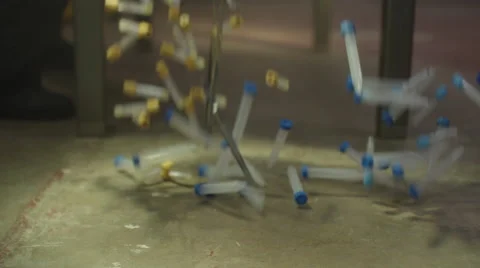 Sample bottles falling on the floor in laboratory Stock Footage 67553983