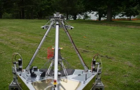 A sample can be seen on the competition field as the team Survey robot con... Stock Photos