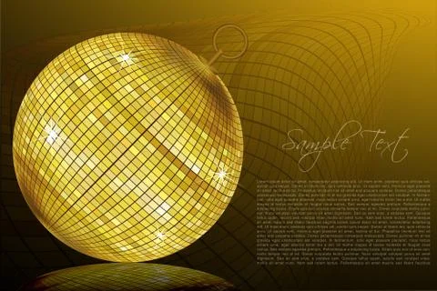 Sample card with golden ball Stock Illustration