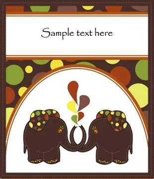 Sample Cards with two elephants Stock-Illustration