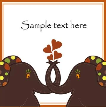 Sample Cards with two elephants Stock-Illustration