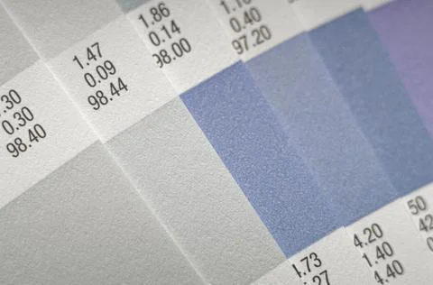 A sample of the chromaticity of the color system. Reference colors of paints Stock Photos