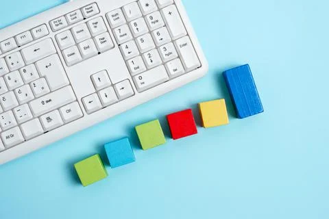 Sample Cube Rectangular Boxes Polished With Multi-Colour Symbolizing Stability Stockfoto's