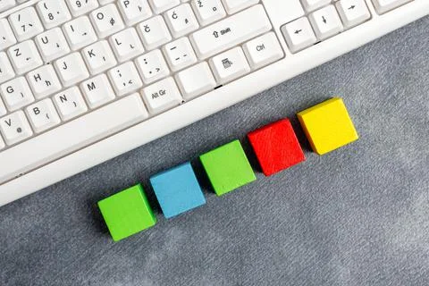 Sample Cube Rectangular Boxes Polished With Multi-Colour Symbolizing Stability 库存照片