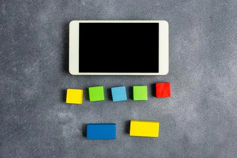 Sample Cube Rectangular Boxes Polished With Multi-Colour Symbolizing Stability 스톡 사진