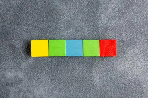 Sample Cube Rectangular Boxes Polished With Multi-Colour Symbolizing Stability 库存照片