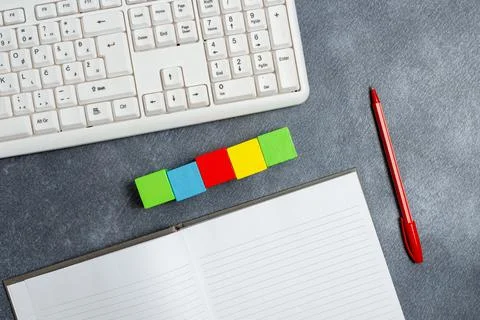 Sample Cube Rectangular Boxes Polished With Multi-Colour Symbolizing Stability 스톡 사진