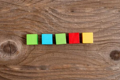 Sample Cube Rectangular Boxes Polished With Multi-Colour Symbolizing Stability Stockfoto's