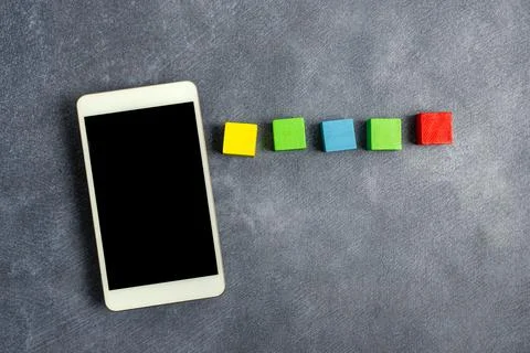 Sample Cube Rectangular Boxes Polished With Multi-Colour Symbolizing Stability 스톡 사진