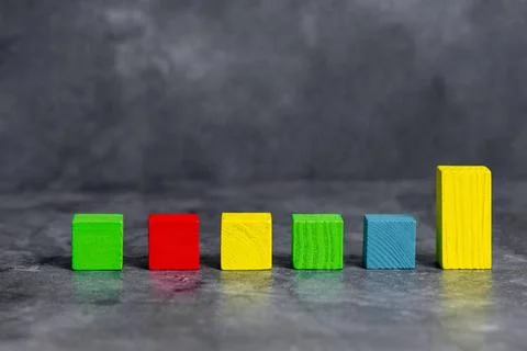 Sample Cube Rectangular Boxes Polished With Multi-Colour Symbolizing Stabi... Stock Photos