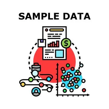 Sample data analysis and statistical visualization concept 库存插图