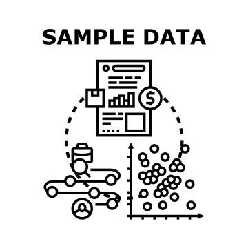 Sample data analysis and statistical visualization concept Stockillustratie