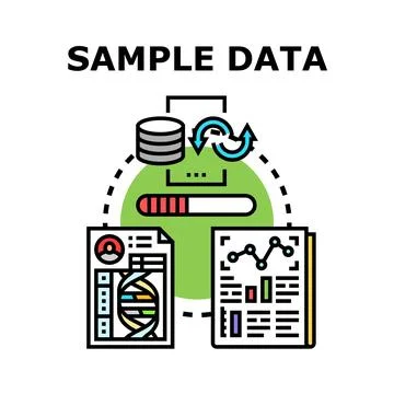 Sample data processing for analysis and reporting Stockillustratie