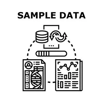 Sample data processing for analysis and reporting Stock Illustration