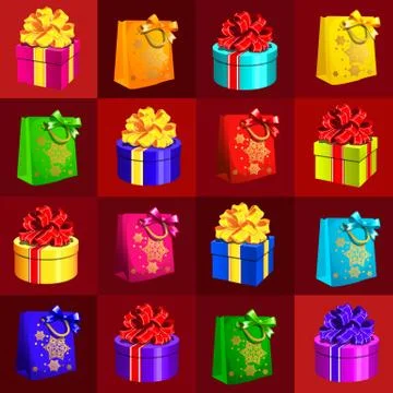 Sample design of placard with attributes of the New Year and Christmas. Sketch Stock Illustration