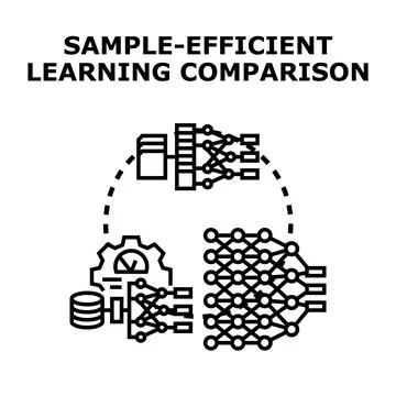 Sample efficient learning comparison with neural networks 스톡 일러스트