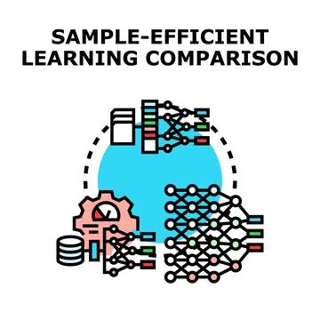Sample efficient learning comparison with neural networks Stock Illustration