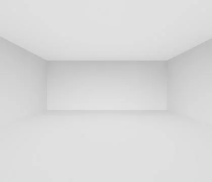 A sample of an empty white room. 3D render Stock Illustration