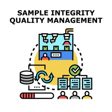 Sample integrity quality management process concept icon Stock Illustration