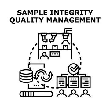 Sample integrity quality management process concept icon Stock Illustration