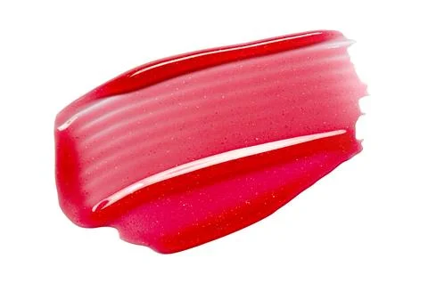 A sample of lip moisturizer on a white background. Oil or lip balm. Foto stock