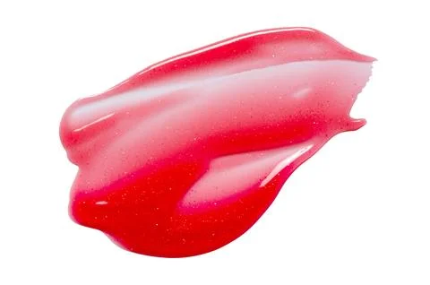 A sample of lip moisturizer on a white background. Oil or lip balm. Stock Photos