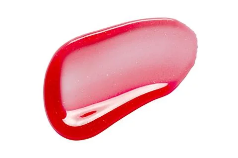 A sample of lip moisturizer on a white background. Oil or lip balm. Stock Photos