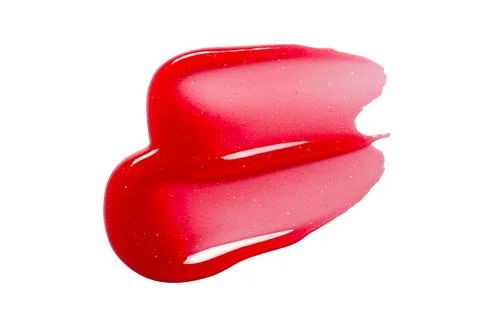 A sample of lip moisturizer on a white background. Oil or lip balm. Stock Photos