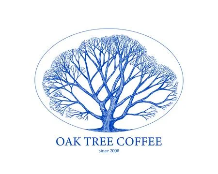 Sample logo idea for your company with old oak tree. Symbol of growth Stock Illustration