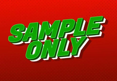 Sample only. Bold Green Text on Red Background Stock Illustration