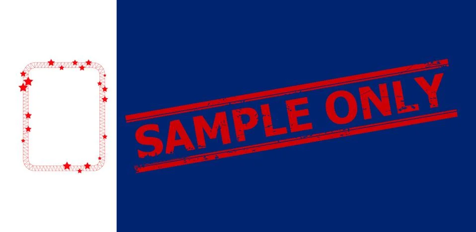 Sample Only Textured Seal Stamp and Empty Page Polygonal Mesh 스톡 일러스트