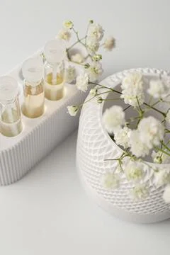 Sample of parfume on white Stock Photos