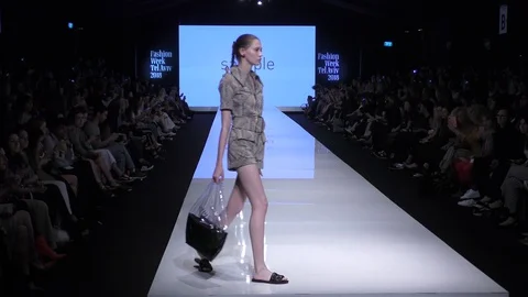 Sample presents catwalk on the runway during Tel Aviv Fashion Week Stock Footage 88206739