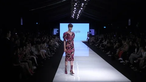 Sample presents catwalk on the runway during Tel Aviv Fashion Week Stock Footage 88208598