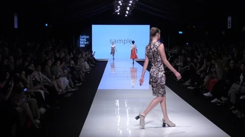 Sample presents catwalk on the runway during Tel Aviv Fashion Week Stock Footage 88209636