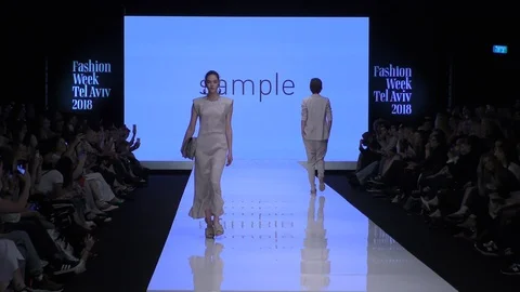 Sample presents catwalk on the runway during Tel Aviv Fashion Week Stock Footage 88210792
