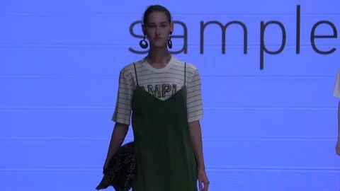 Sample presents catwalk on the runway during Tel Aviv Fashion Week Stock Footage 88213253