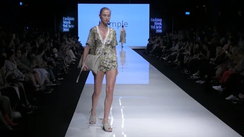 Sample presents catwalk on the runway during Tel Aviv Fashion Week Stock Footage 88214628