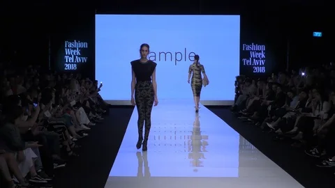 Sample presents catwalk on the runway during Tel Aviv Fashion Week Stock Footage 88216932